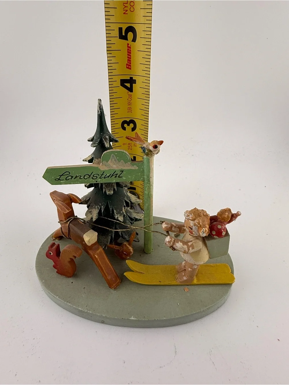 Vintage Steinbach German Wood Skier Figurine - Landstuhl Souvenir